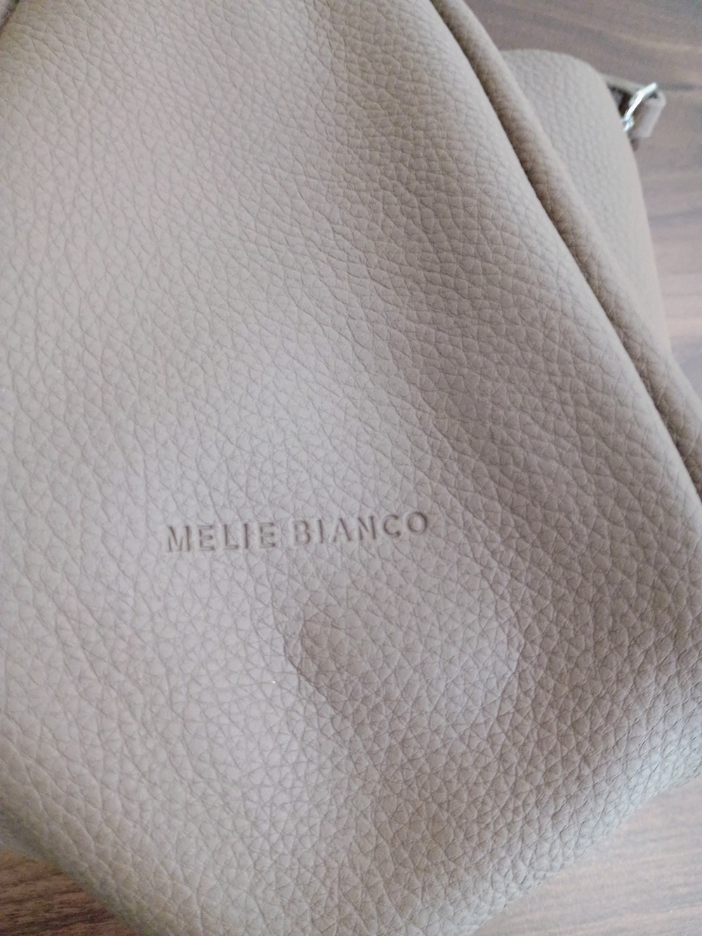 Melie Bianco Taupe Mini Tote with Orange Suede Lining - Picture 3 of 7